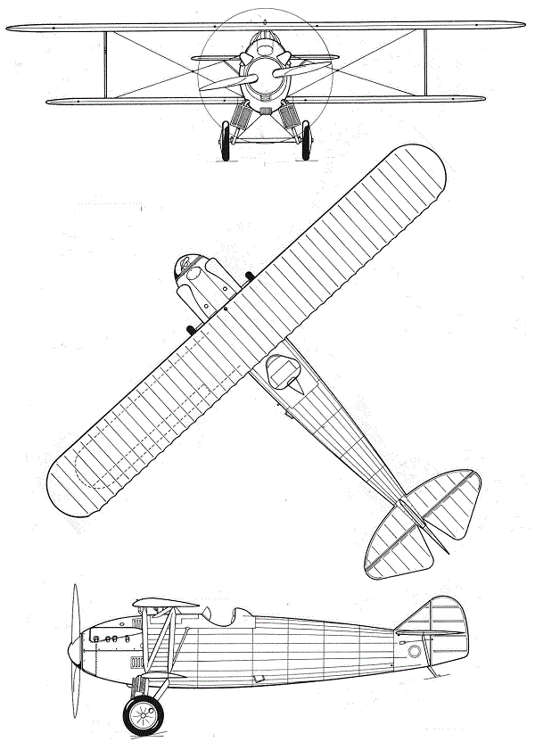 Plan 3 vues du Letov S-20