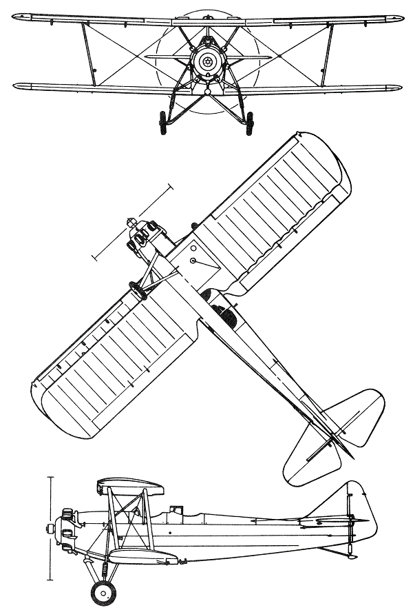 Plan 3 vues du Breda Ba.25