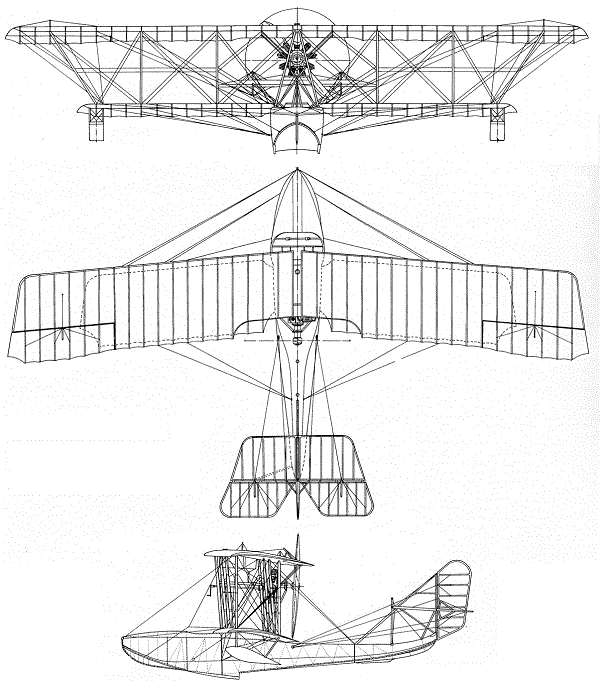 Plan 3 vues du Grigorovich M-5