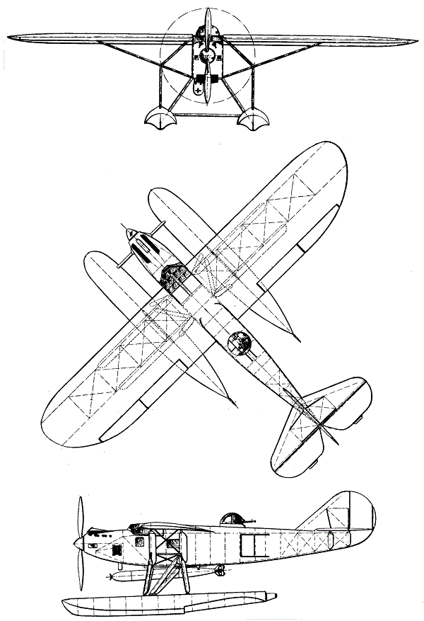 Plan 3 vues du Latécoère L.290