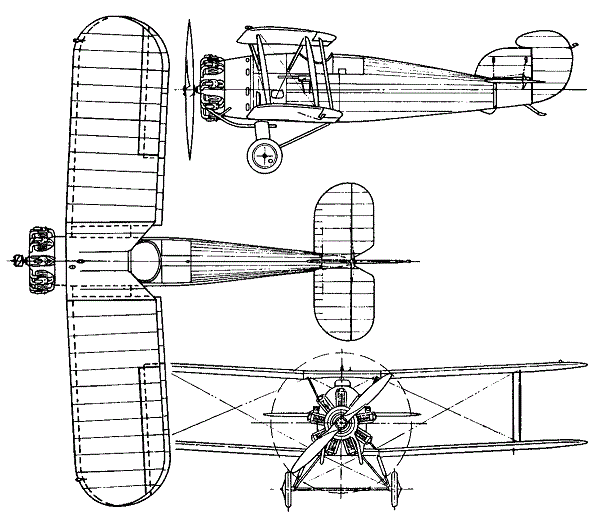 Plan 3 vues du Hawker Woodcock