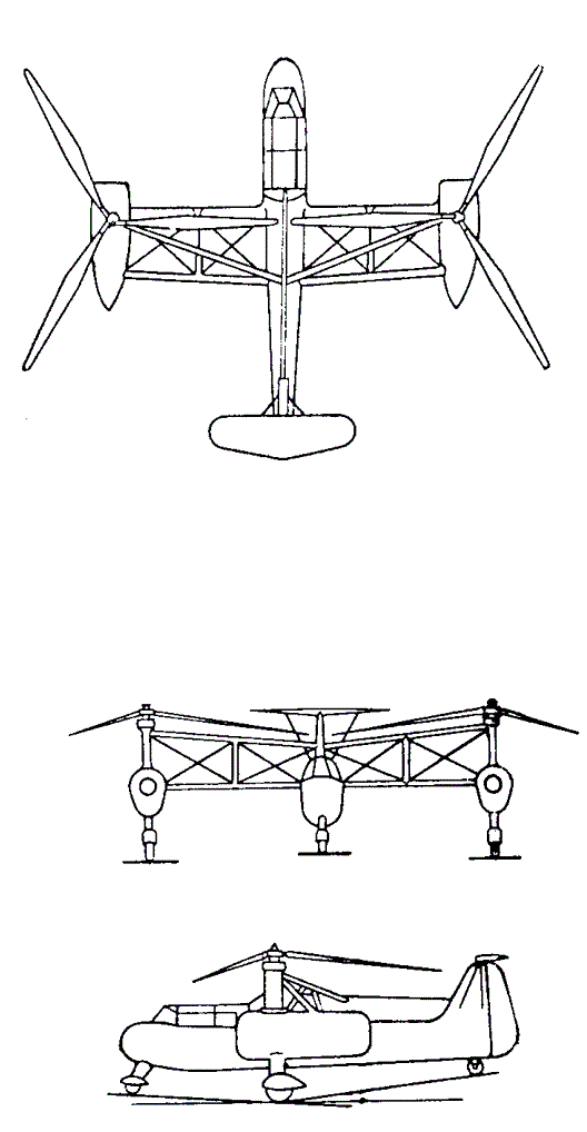 Plan 3 vues du Bratukhin 2MG Omega