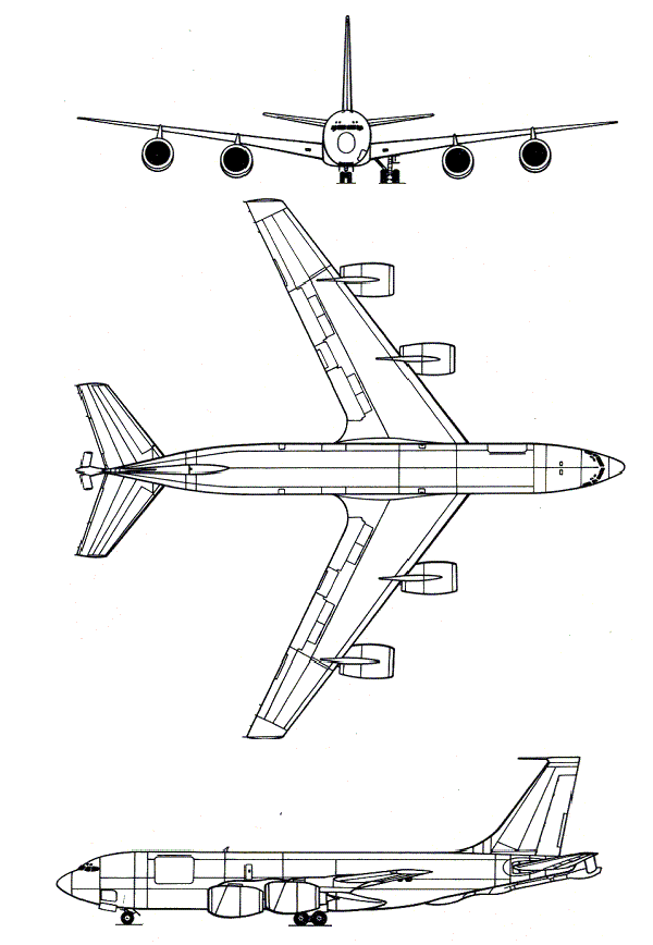 Plan 3 vues du Boeing KE-3