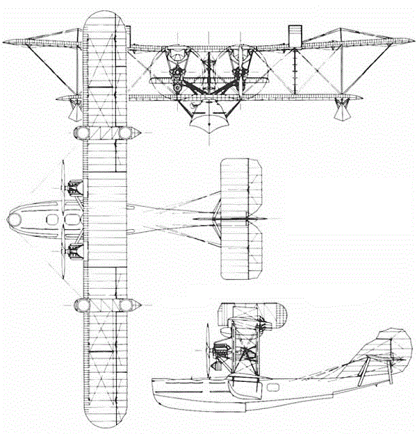 Plan 3 vues du English Electric Kingston