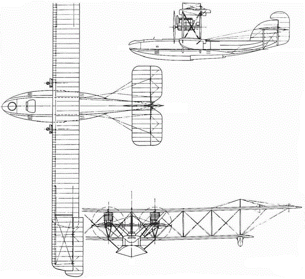 Plan 3 vues du Felixstowe F.5