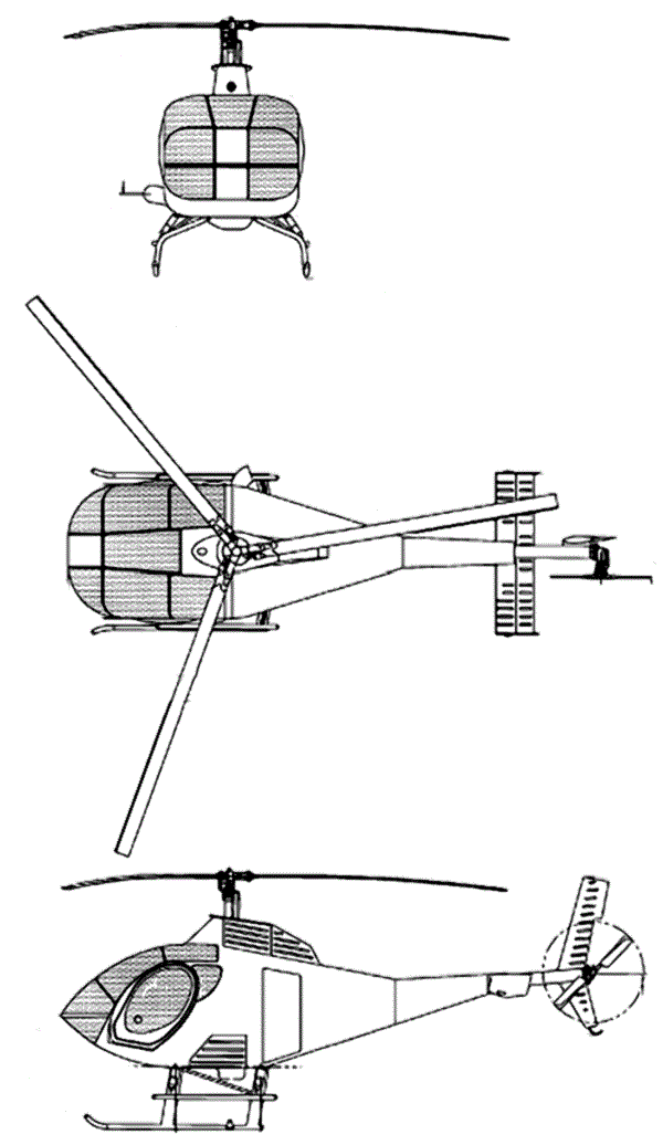 Plan 3 vues du Schweizer S-333