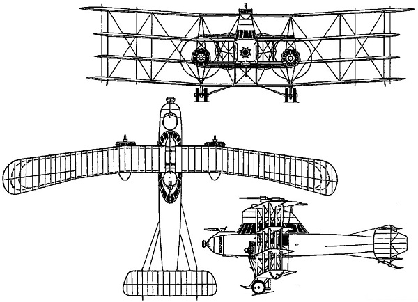 Plan 3 vues du Pemberton-Billing PB.29 / PB.31 Nighthawk