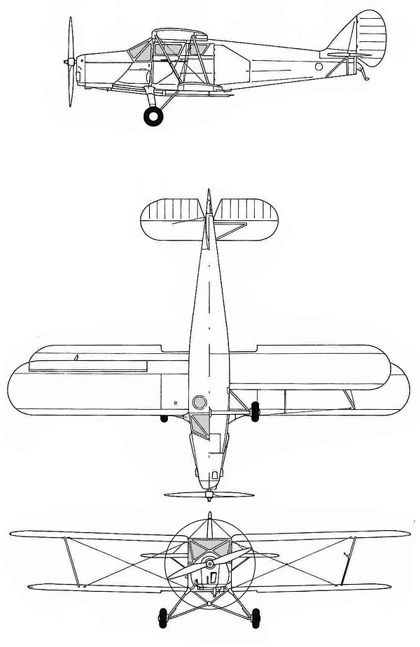 Plan 3 vues du Tachikawa KKY ‘Abigail’