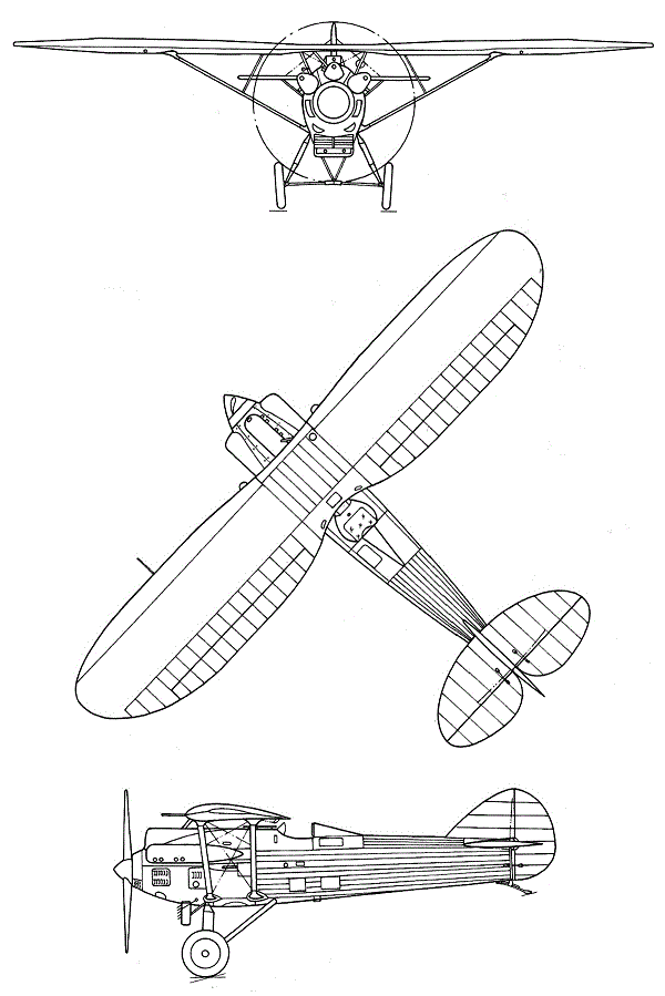 Plan 3 vues du P.W.S. PWS-10