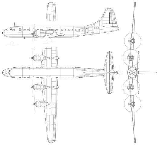 Plan 3 vues du Tupolev Tu-70 / Tu-75 ‘Cart’