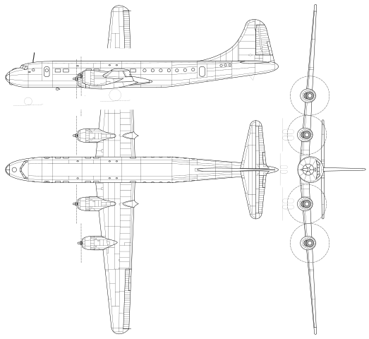 Plan 3 vues du Tupolev Tu-70 / Tu-75 'Cart'