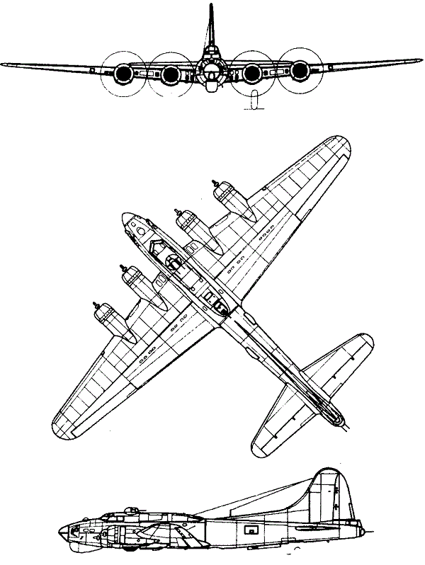 Plan 3 vues du Boeing F-9 Photo Fortress