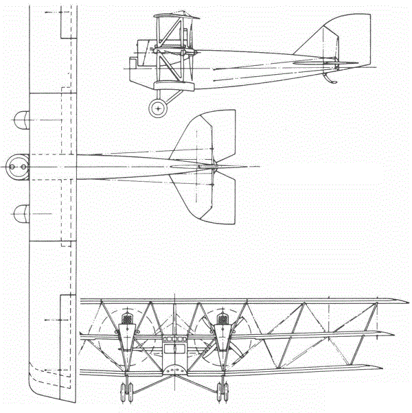 Plan 3 vues du Boeing GA-1