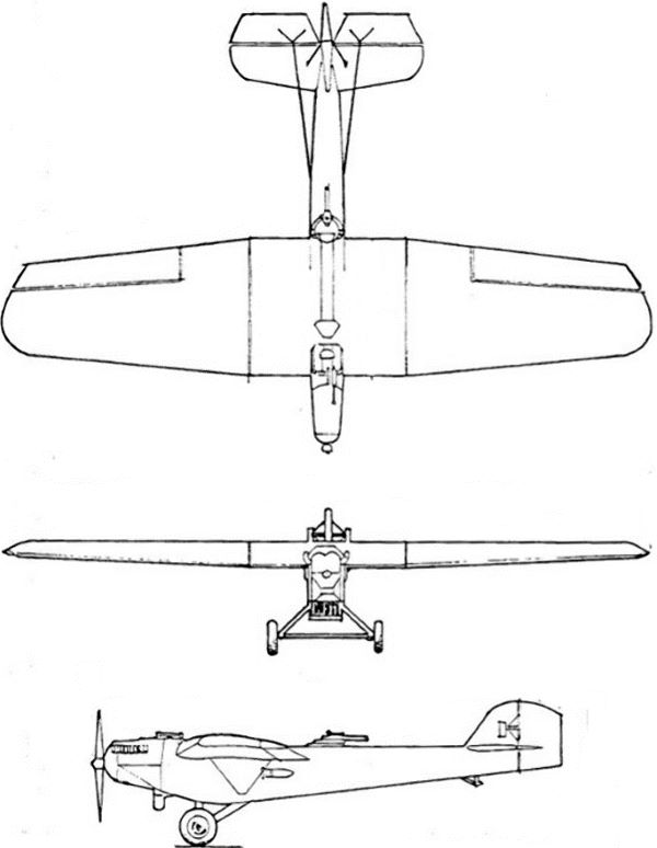 Plan 3 vues du Martin MO