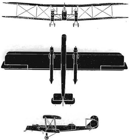 Plan 3 vues du Siddeley Type 103 Sinaia