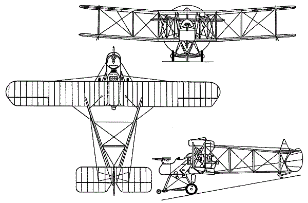 Plan 3 vues du R.A.F. FE.2