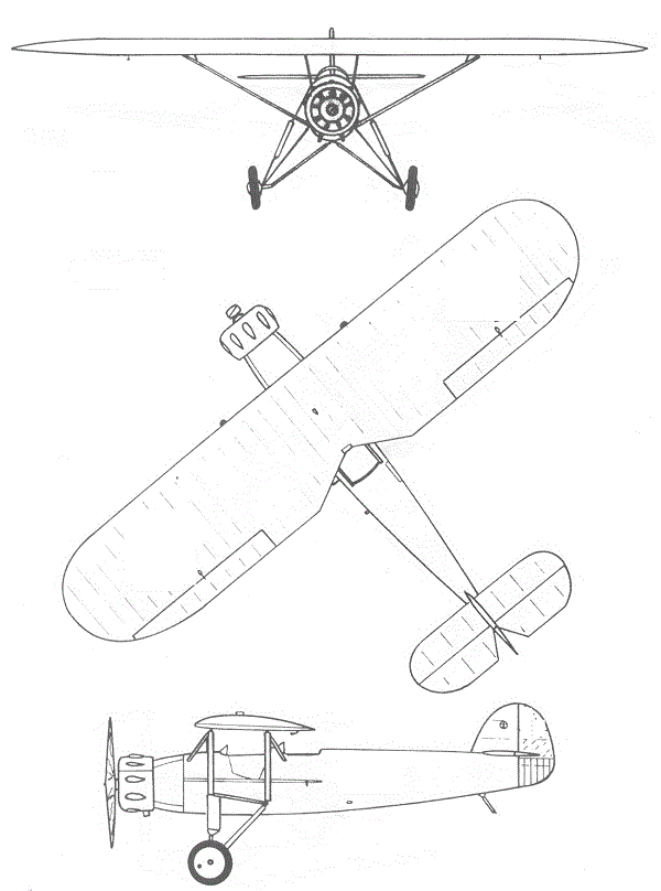 Plan 3 vues du Rogozarski SIM.X