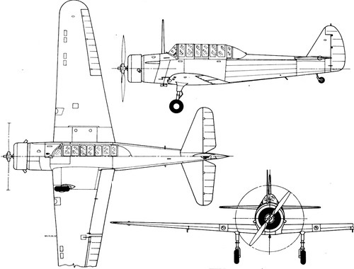 Plan 3 vues du Commonwealth CA-6 Wackett