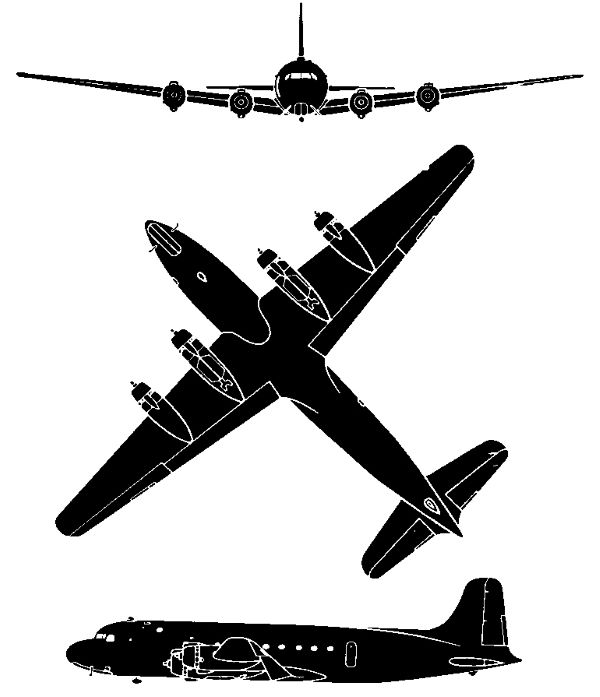 Plan 3 vues du Douglas VC-54 Skymaster