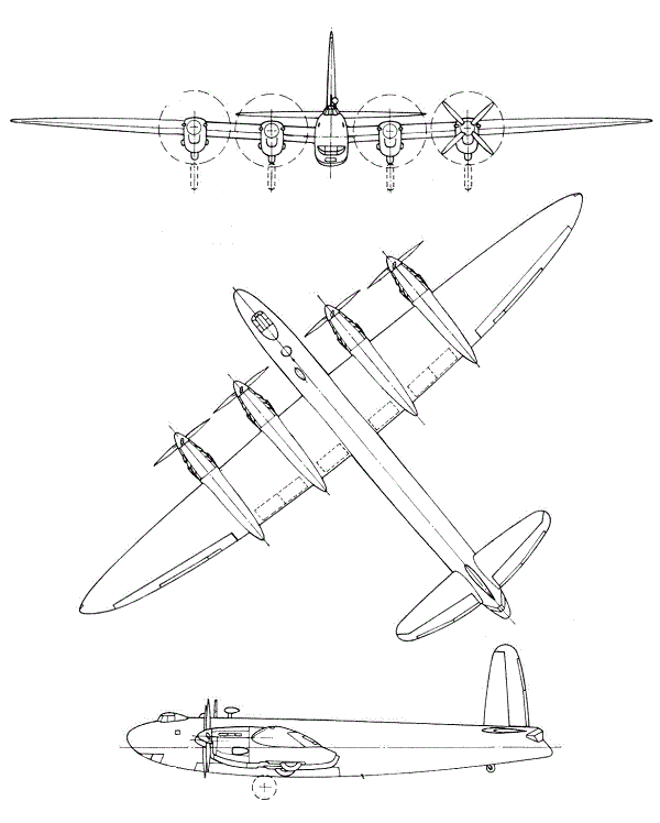 Plan 3 vues du Vickers Windsor