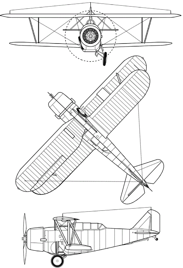 Plan 3 vues du Grumman XSBF