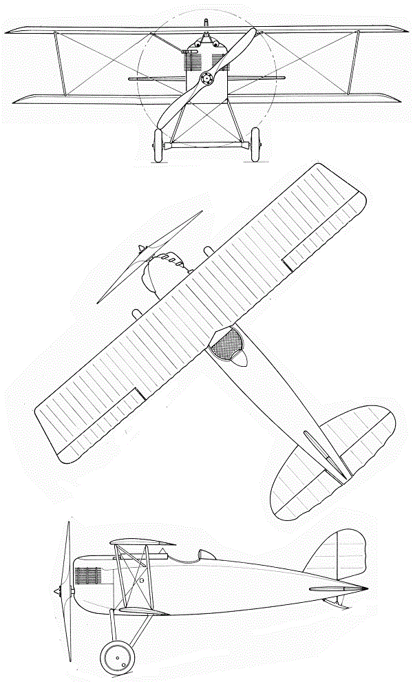 Plan 3 vues du Aero A.18