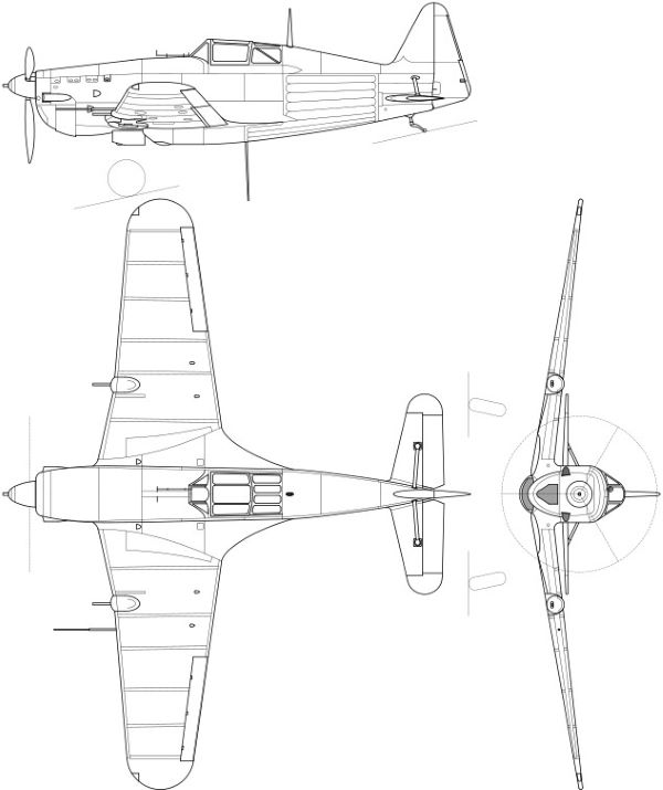 Plan 3 vues du EKW (K+W) D-3800