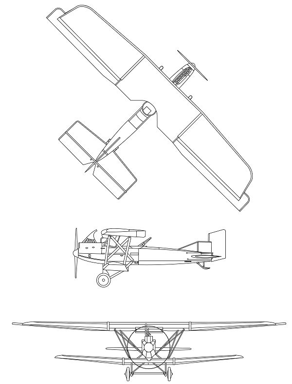 Plan 3 vues du Junkers J.I