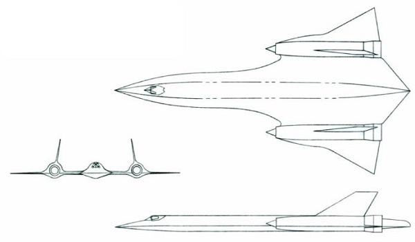 Plan 3 vues du Lockheed A-12 Oxcart