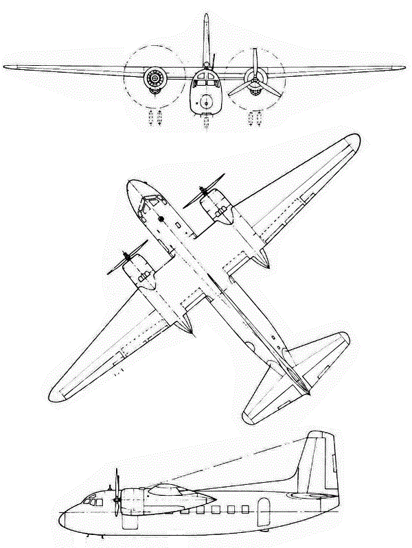 Plan 3 vues du Lockheed L-75 Saturn