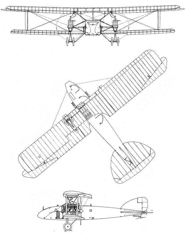 Plan 3 vues du Albatros G.III