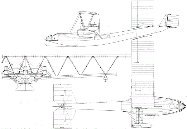 Plan 3 vues du Zeppelin-Lindau Rs.I