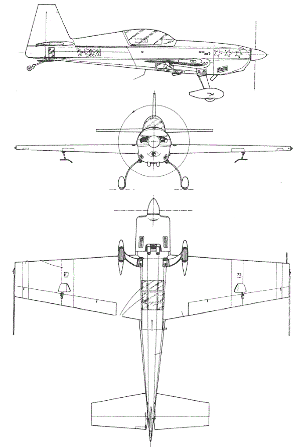 Plan 3 vues du Extra EA300 / EA330