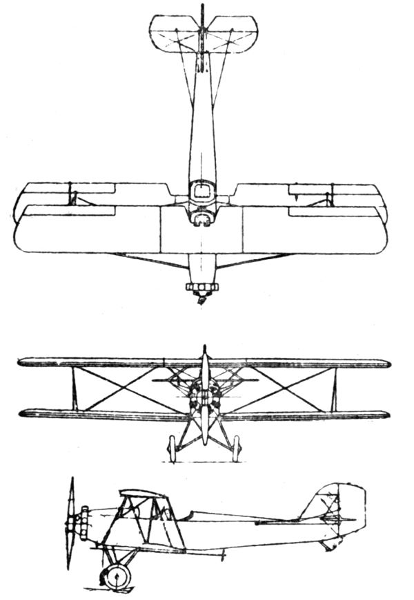 Plan 3 vues du Consolidated O-17 Courier