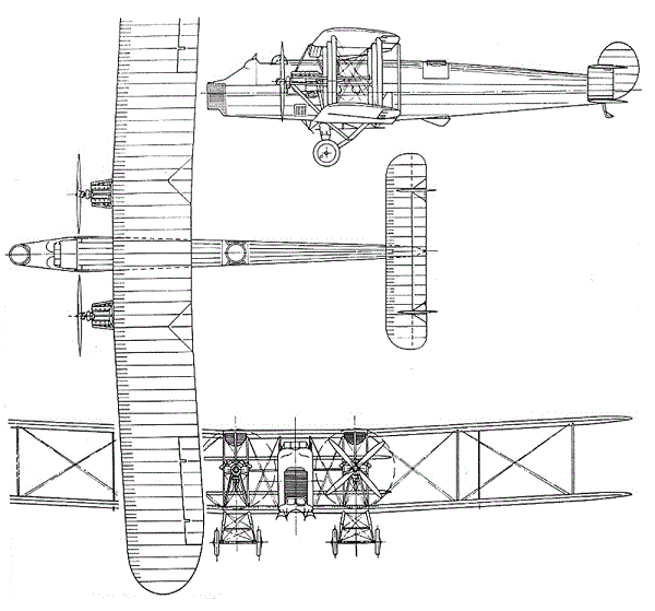 Plan 3 vues du Avro Ava