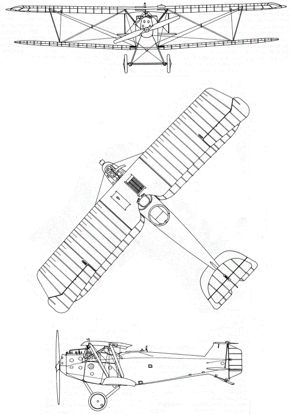 Plan 3 vues du Hannover CL.II / CL.III