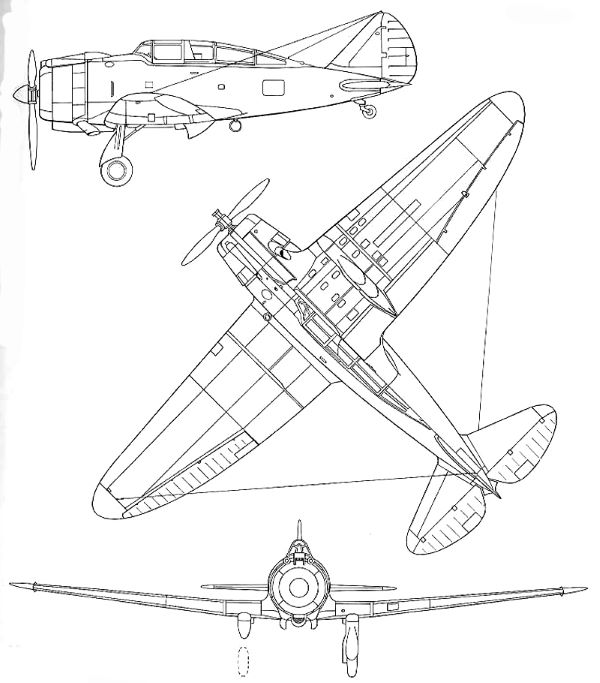 Plan 3 vues du Seversky A8V 'Dick' / AT-12 Guardsman