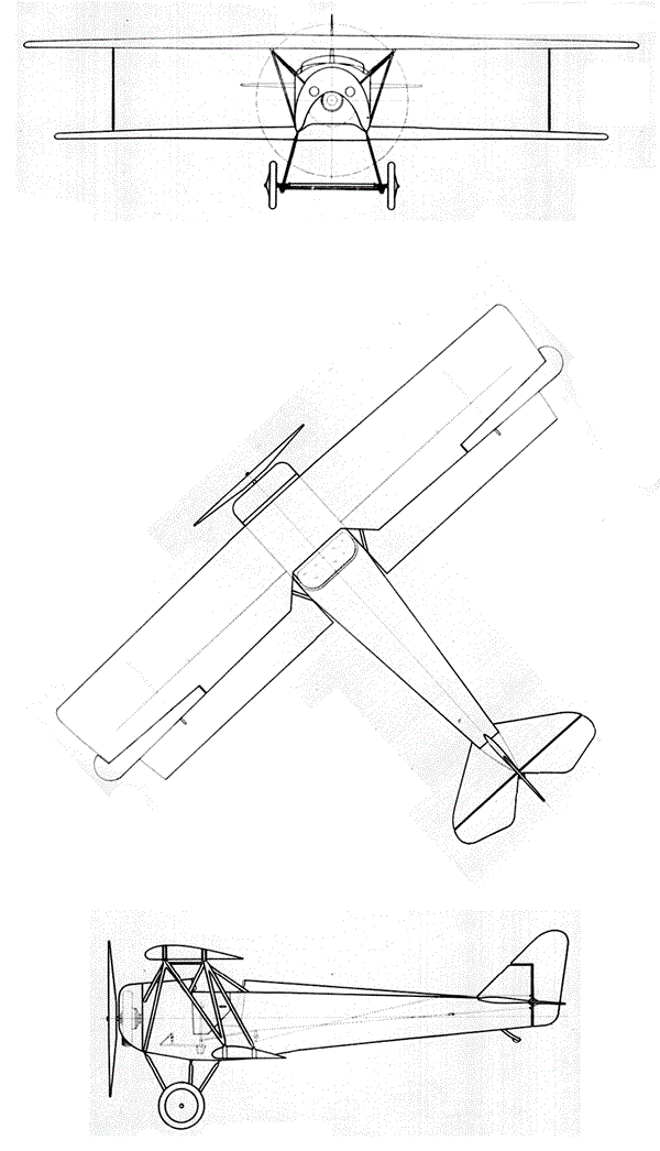 Plan 3 vues du Fokker S.II