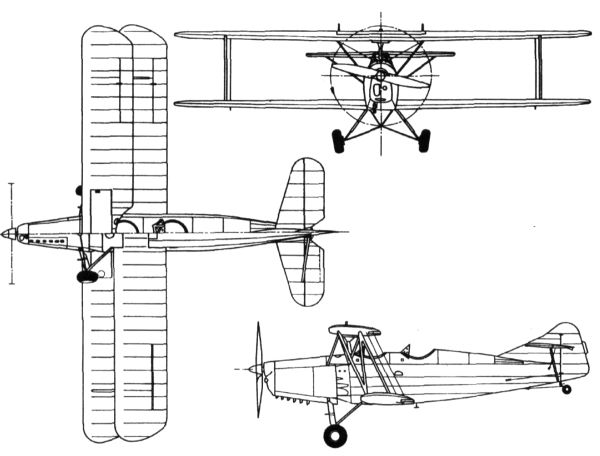 Plan 3 vues du Fokker S.IX