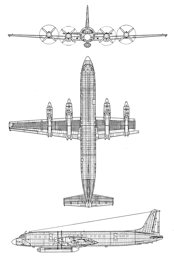Plan 3 vues du Ilyushin Il-24 'Coot-C'