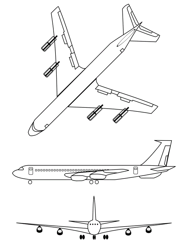 Plan 3 vues du Boeing TC-18