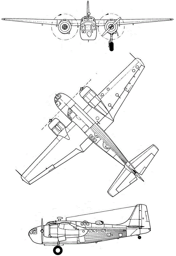 Plan 3 vues du Boeing XAT-15 Crewmaker