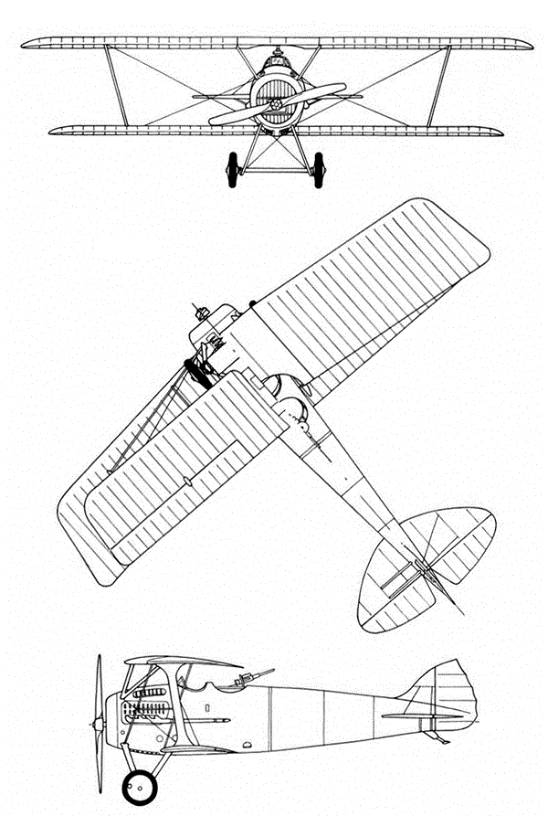 Plan 3 vues du Blériot-SPAD S.20
