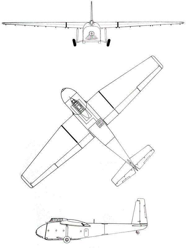 Plan 3 vues du General Aircraft G.A.L. 49 Hamilcar