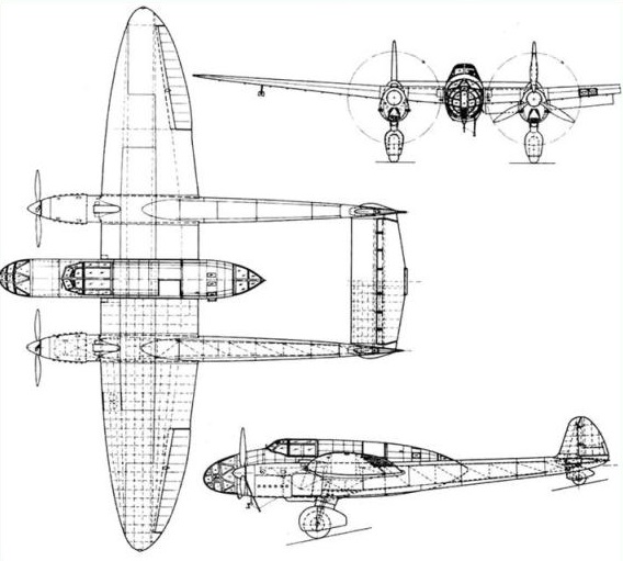 Plan 3 vues du Praga E-51