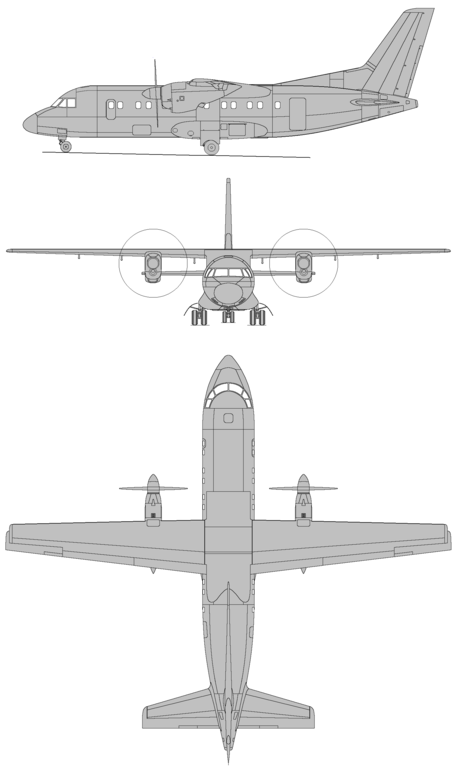 Plan 3 vues du Antonov An-140