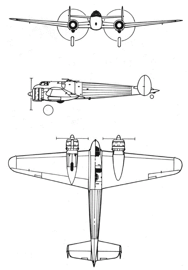 Plan 3 vues du CANSA FC.20