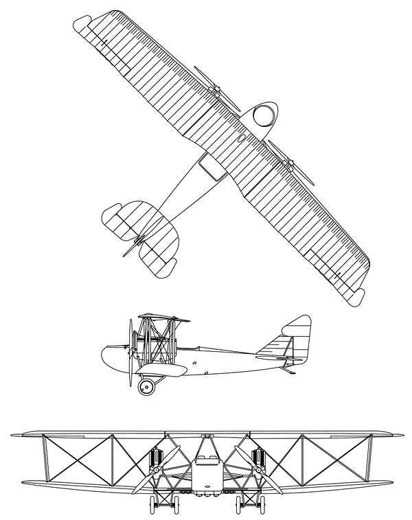 Plan 3 vues du AEG G.IV