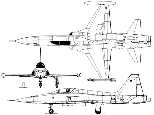 Plan 3 vues du Canadair CL-219 / CF-116 Freedom Fighter