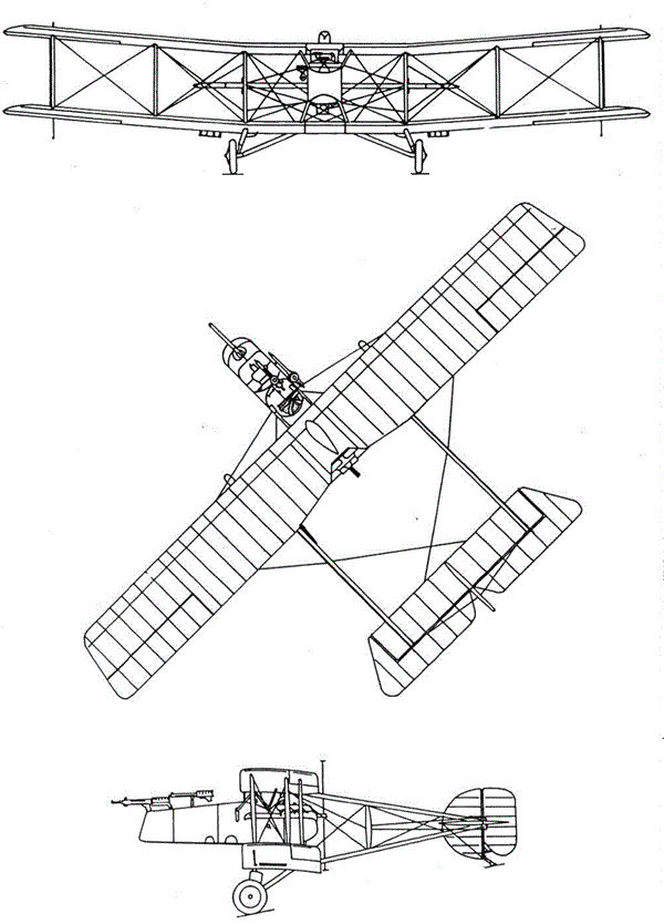 Plan 3 vues du R.A.F. NE.1